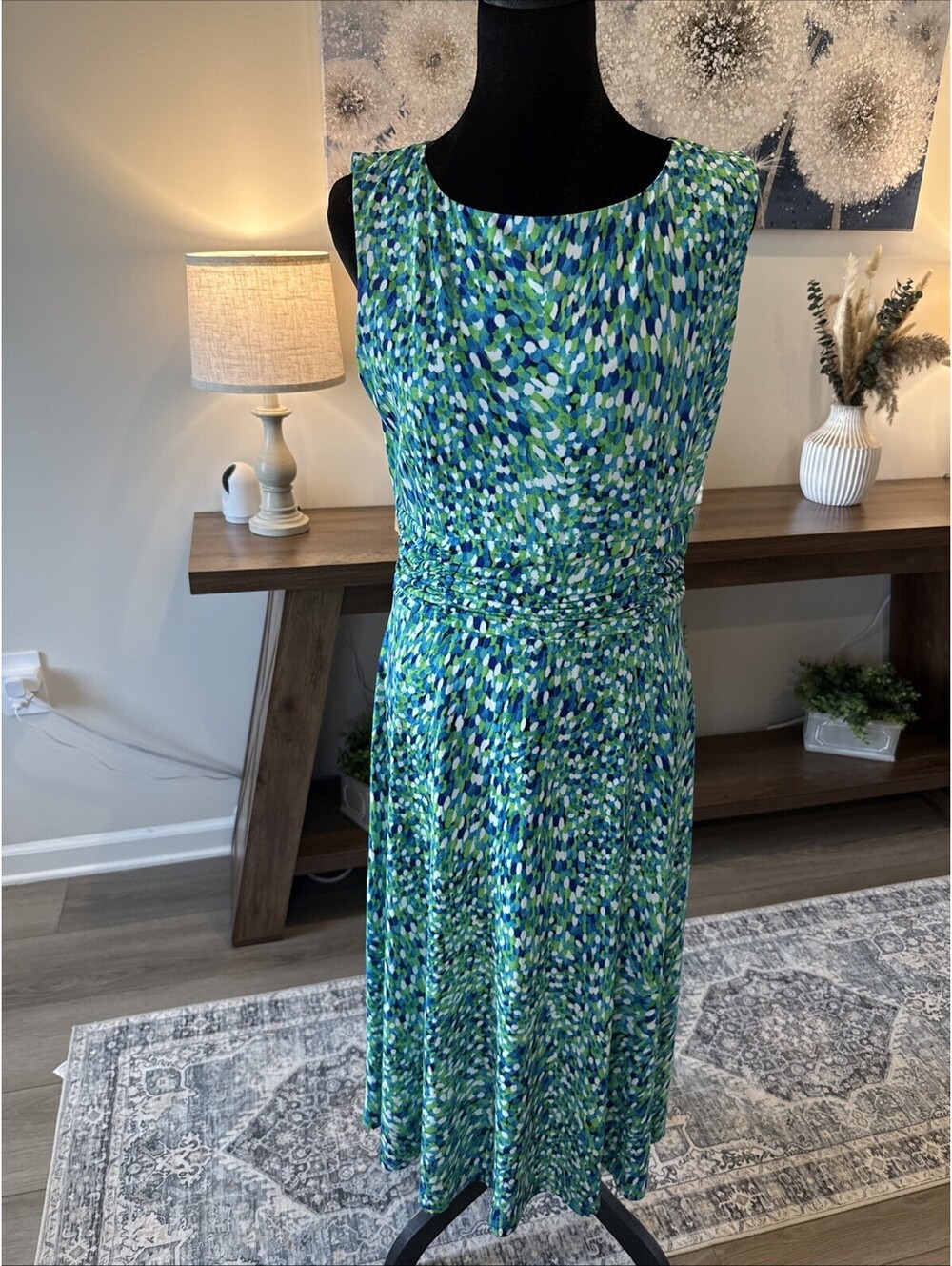 LAURA JEFFRIES Womens Multicolored Dress - Sz 8 Midi Length Sleeveless